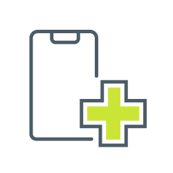 Icon grünes Kreuz mit Flipchart